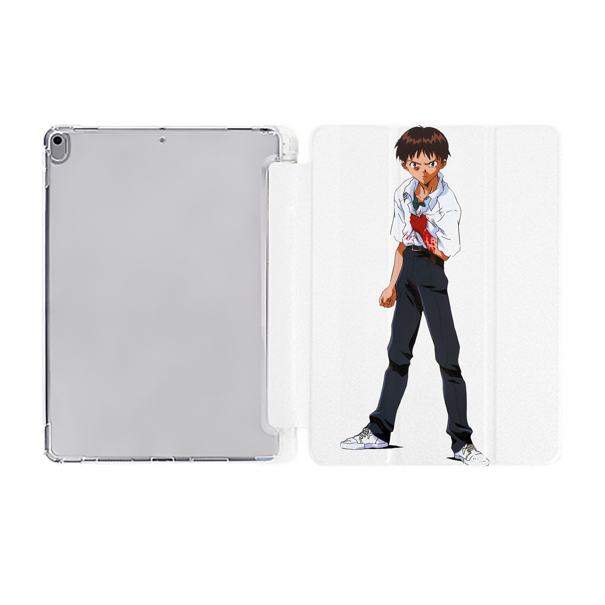 （画像用） EVA 新世紀エヴァンゲリオン IPad ケース ペン収納付き 三つ折りスタンド PUレザー×シリコン 対応機種9.5/10.5/10.9インチ